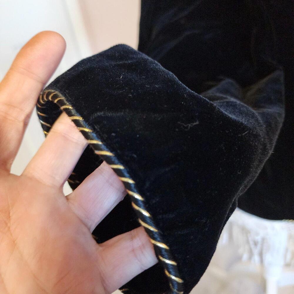 EUC vintage Talbots Velvet gold long blazer jacket frog closure xl or 1x? - Picture 7 of 9